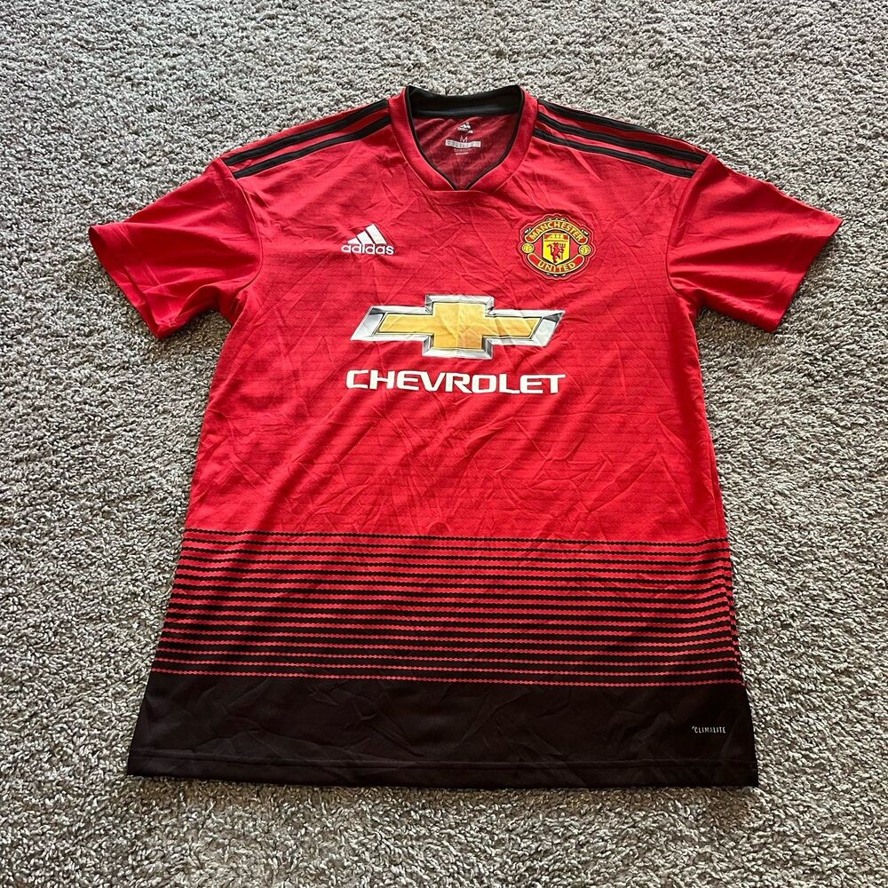 Adidas Manchester United 2018-19 Home Jersey Soccer Kit Red Mens Medium